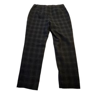 J.Jill Women's Ponte Slim Leg Plaid Stretch Pull On Pants Size Medium I11